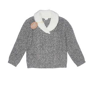 Egg sweater size 6y, grey with white collar. NWT